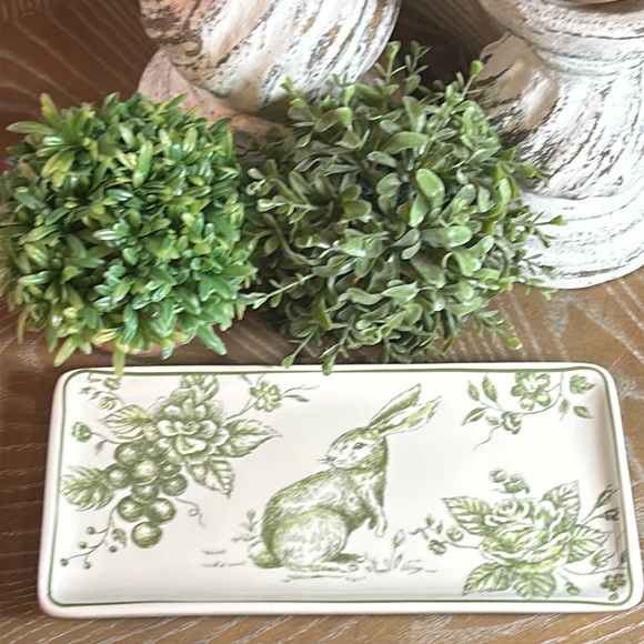 Other - NEW! Vintage Inspired Shabby Chic French Toile Roses Bunny Rabbit Serving Tray